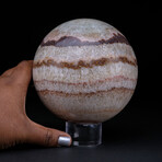 Genuine Polished Top Quality Rainbow Banded Onyx Sphere with Acrylic Display Stand