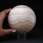 Genuine Polished Gemmy Banded Onyx Sphere with Acrylic Display Stand