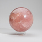 Large Genuine Polished Rose Quartz Sphere with Acrylic Display Stand // V1
