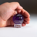 Genuine Polished Gem Quality Amethyst Sphere with Acrylic Display Stand // V2