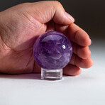 Genuine Polished Gem Quality Amethyst Sphere with Acrylic Display Stand // V1