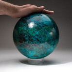 Giant Museum Quality Chrysocolla Sphere with Acrylic Display Stand