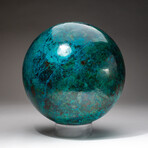 Giant Museum Quality Chrysocolla Sphere with Acrylic Display Stand