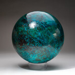 Giant Museum Quality Chrysocolla Sphere with Acrylic Display Stand
