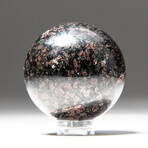 Genuine Polished Garnet Sphere with Acrylic Display Stand