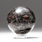 Genuine Polished Garnet Sphere with Acrylic Display Stand