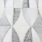 Simona Hand Stitched Modern Geometric Area Rug // Gray (5' x 8')