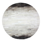 Raisa Hand Stitched Modern Striped Round // Gray (6' x 6')