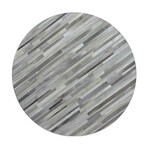Magan Hand Stitched Modern Striped Round Rug // Gray (6' x 6')