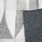 Simona Hand Stitched Modern Geometric Area Rug // Gray (5' x 8')