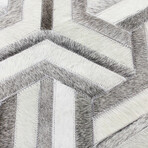 Lindsy Hand Stitched Modern Geometric Area Rug // Gray (2'6" x 8')