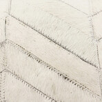 Denisse Hand Stitched Modern Chevron Area Rug // White (2'6" x 8')