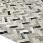 Jacques Hand Stitched Modern Chevron Area Rug // Ash (2'6" x 8')