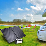 PLK 100W Portable Solar Panel Kit // Lightweight Briefcase + PX20A Waterproof LCD Charge Controller