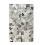 Yung Hand Stitched Modern Abstract Area Rug // Gray (2'6" x 8')