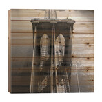 Brooklyn Bridge Tower Aerial by Print Collection