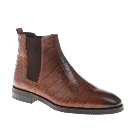 Ricardo Crocodile Patterned Boots // Tobacco (Euro: 39)