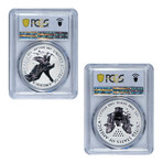 2021-W & 2021-S American Silver Eagle Reverse Proof Designer Set // PCGS Certified PR70 // 2-Coin Set // Wood Presentation Box