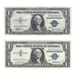 1935 & 1957 $1 Silver Certificates // Set of 2 // Blue Seal // Uncirculated // Deluxe Collector's Pouch