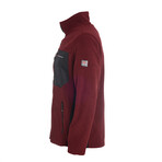 Two Colored Micro Fleece Full Zip Jacket // Claret Red (S)