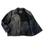 Slim Zip Leather Jacket // Black (4XL)