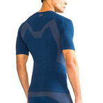 Beau Short Sleeve Thermal Base Layer Top // Navy (M/L)