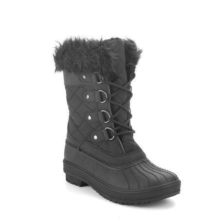 Polar Armor Women's Fur Duck-Toe Boot // Black (Women's US Size 6)