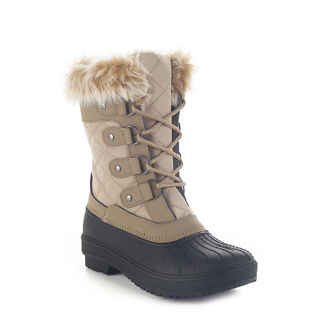 Polar Armor Women's Fur Duck-Toe Boot // Tan (Women's US Size 6)