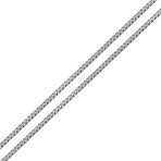 Rhodium-Plated Sterling Silver Square Franco Link Chain Necklace // 2.5mm (18")