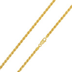 Sterling Silver + 14k Gold-Plated High-Polish Rope Chain Necklace // 3.2mm (18")