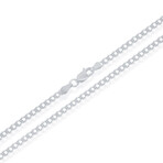Sterling Silver High-Polished Curb Chain Necklace // 3mm (16")