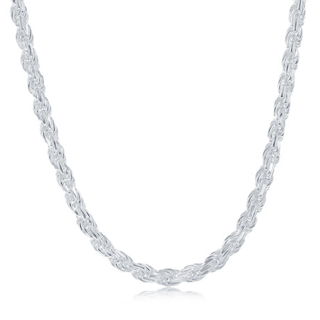Sterling Silver High-Polish Rope Chain Necklace // 3.2mm (18")