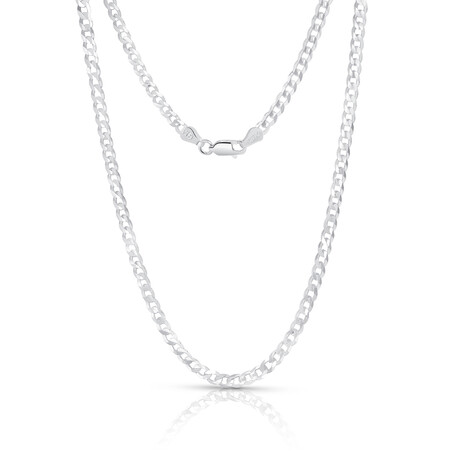 Sterling Silver High-Polished Curb Chain Necklace // 4mm (16")