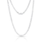 Sterling Silver High-Polished Curb Chain Necklace // 4mm (16")