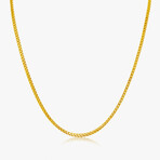 14k Gold-Plated Sterling Silver Square Franco Link Chain Necklace // 2.5mm (18")