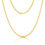 Sterling Silver + 14k Gold-Plated High-Polish Rope Chain Necklace // 3.2mm (18")