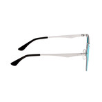 Infinity Polarized Sunglasses // Silver Frame + Light Blue Lens