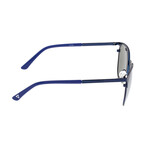 Corindi Polarized Sunglasses // Blue Frame + Silver Lens