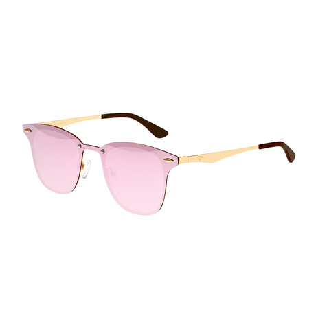 Infinity Polarized Sunglasses // Gold Frame + Pink-Celeste Lens