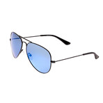 Honupu Polarized Sunglasses // Black Frame + Blue Lens