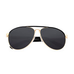 Wreck Polarized Sunglasses // Gold Frame + Black Lens
