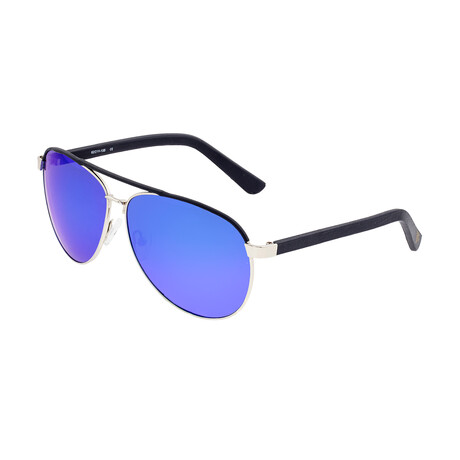 Wreck Polarized Sunglasses // Silver Frame + Blue Lens