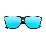 Delos Polarized Sunglasses // Black Frame + Blue Lens