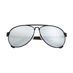 Wreck Polarized Sunglasses // Black Frame + Silver Lens