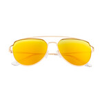 Nudge Polarized Sunglasses // Gold Frame + Yellow Lens