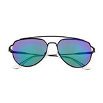 Nudge Polarized Sunglasses // Black Frame + Blue-Green Lens