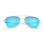 Nudge Polarized Sunglasses // Silver Frame + Blue Lens
