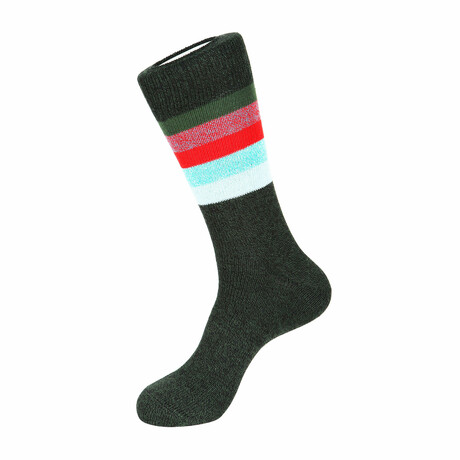Solid Stripe Boot Sock // Black + Multicolor