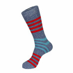 Cordial Stripe Boot Sock // Light Heather Gray + Multicolor