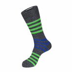 Cordial Stripe Boot Sock // Dark Heather Gray + Multicolor